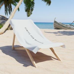 Signature Motto Beach Towel - White