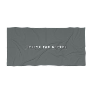 Signature Motto Beach Towel - Grey