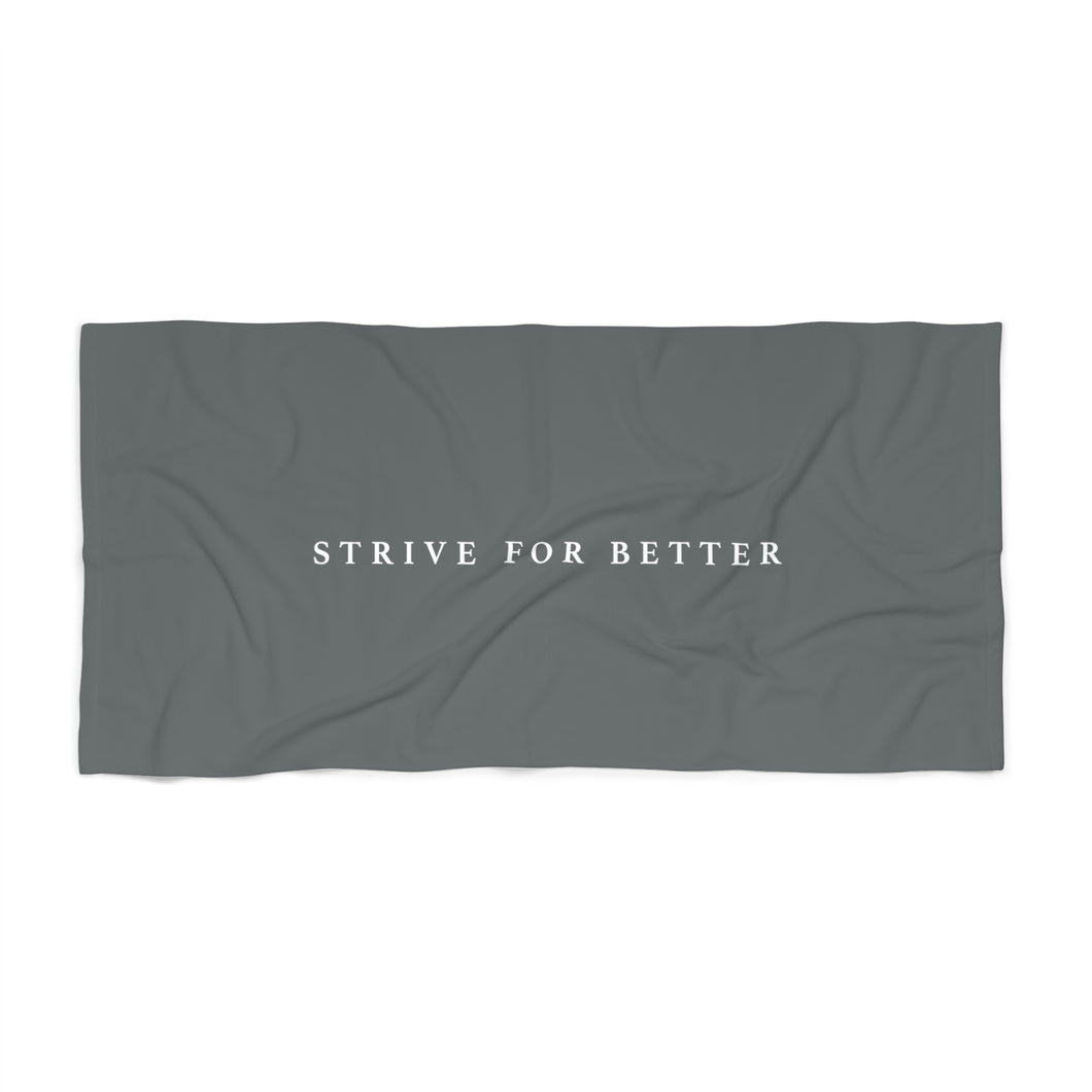 Signature Motto Beach Towel - Grey