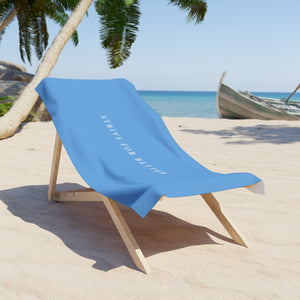 Signature Motto Beach Towel - Sky Blue