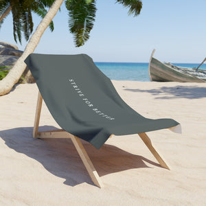 Signature Motto Beach Towel - Grey