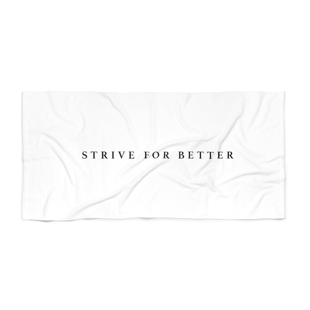 Signature Motto Beach Towel - White